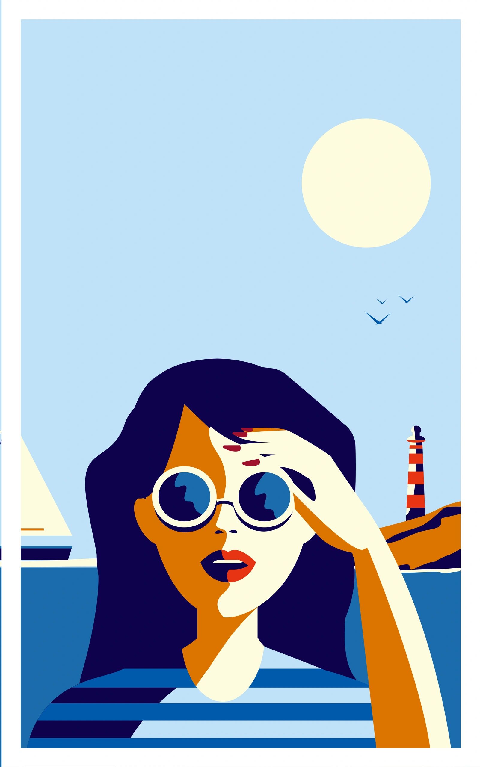 Illustrated stylish character portrait for a whimsical mystery game world