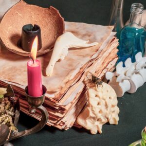 Cozy mystery game props on parchment for a digital detective adventure